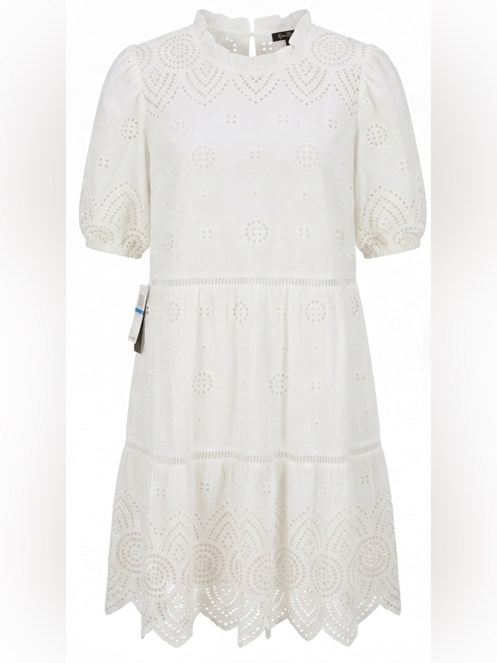 New With Tag; City Studio White Eyelet Tiered Mini Dress. Size XL (12-14)